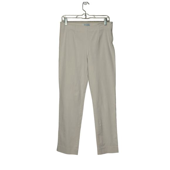 Charlotte Kellogg cream straight legs flat front ankle pants size 10 - Picture 1 of 7